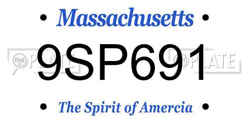 9SP691 Massachusetts License Plate