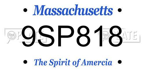9SP818 Massachusetts License Plate