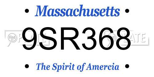 9SR368 Massachusetts License Plate
