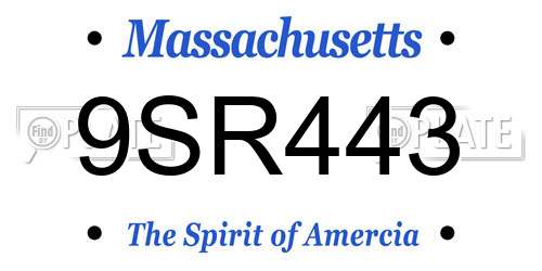 9SR443 Massachusetts License Plate