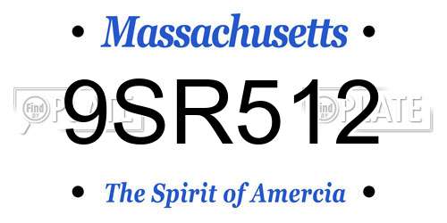 9SR512 Massachusetts License Plate