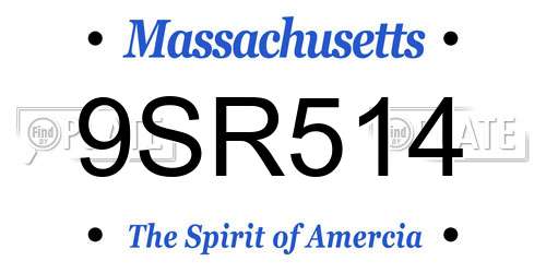 9SR514 Massachusetts License Plate
