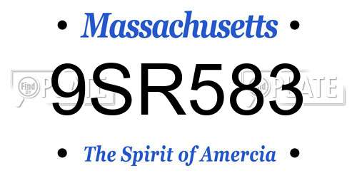 9SR583 Massachusetts License Plate