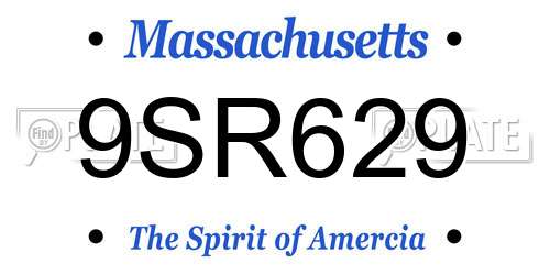 9SR629 Massachusetts License Plate