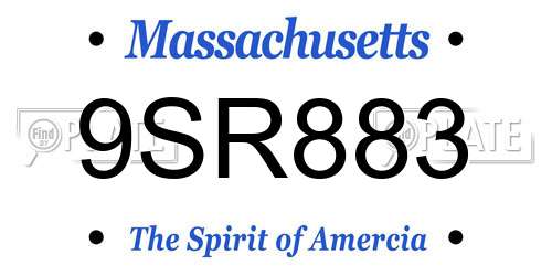 9SR883 Massachusetts License Plate