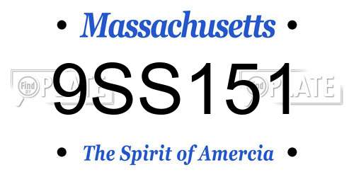 9SS151 Massachusetts License Plate