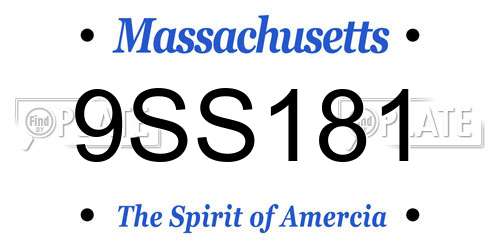 9SS181 Massachusetts License Plate