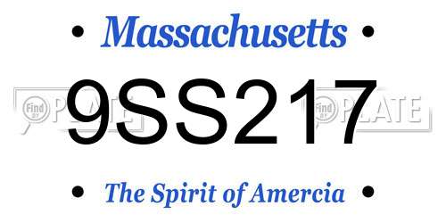 9SS217 Massachusetts License Plate