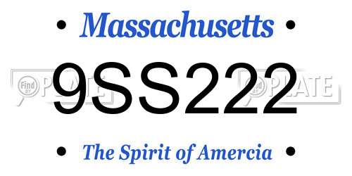 9SS222 Massachusetts License Plate