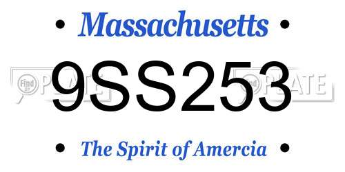 9SS253 Massachusetts License Plate