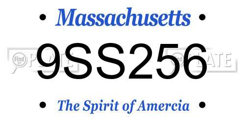 9SS256 Massachusetts License Plate