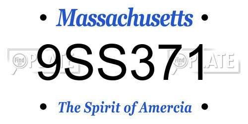9SS371 Massachusetts License Plate