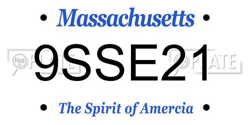 9SSE21 Massachusetts License Plate