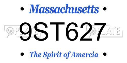 9ST627 Massachusetts License Plate