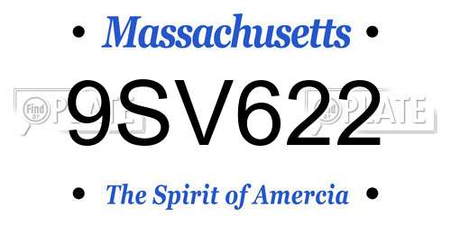 9SV622 Massachusetts License Plate