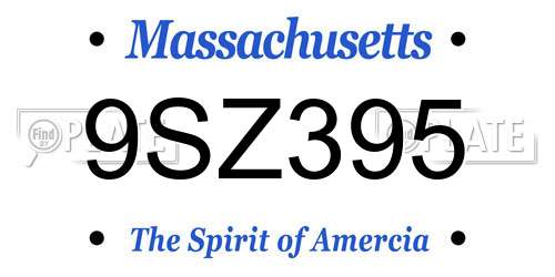 9SZ395 Massachusetts License Plate