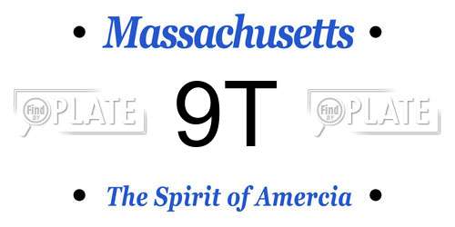 9T Massachusetts License Plate