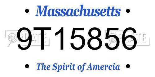9T15856 Massachusetts License Plate