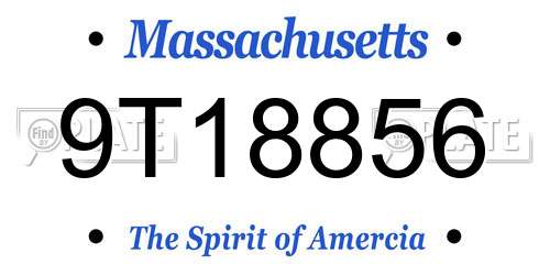 9T18856 Massachusetts License Plate