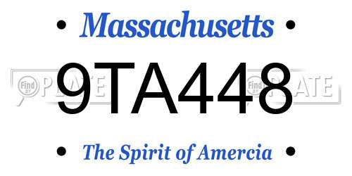 9TA448 Massachusetts License Plate