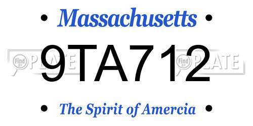 9TA712 Massachusetts License Plate