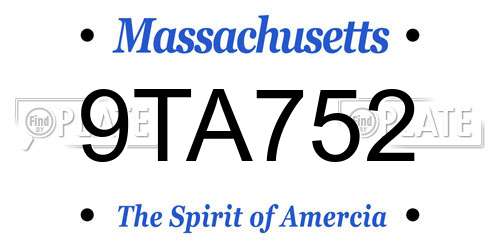 9TA752 Massachusetts License Plate
