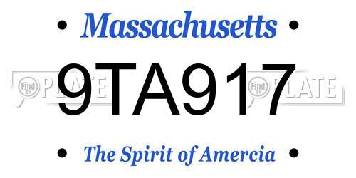 9TA917 Massachusetts License Plate