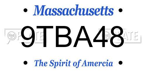 9TBA48 Massachusetts License Plate