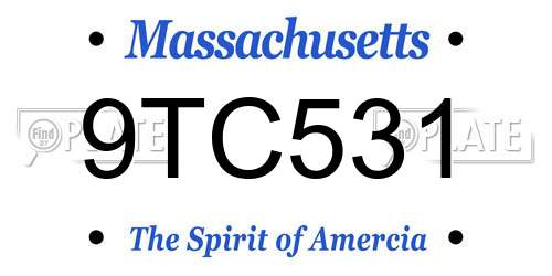 9TC531 Massachusetts License Plate