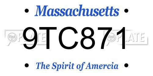 9TC871 Massachusetts License Plate