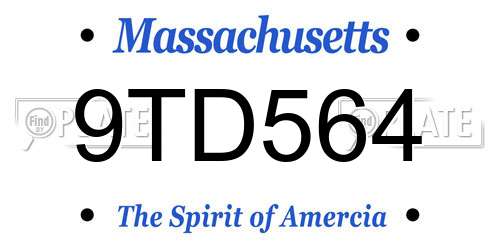9TD564 Massachusetts License Plate