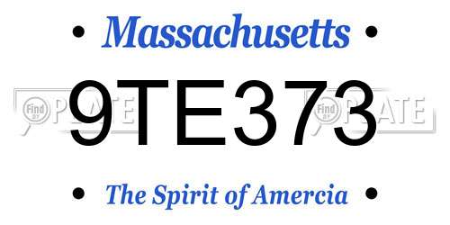 9TE373 Massachusetts License Plate