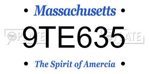 9TE635 Massachusetts License Plate