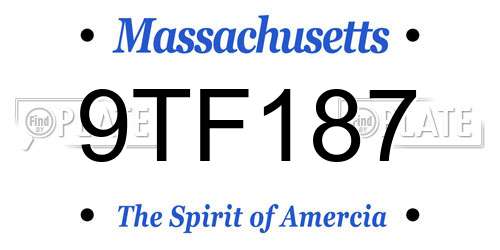9TF187 Massachusetts License Plate