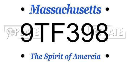 9TF398 Massachusetts License Plate