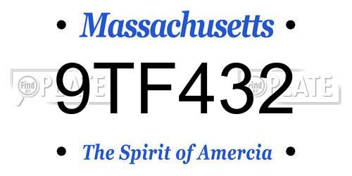 9TF432 Massachusetts License Plate