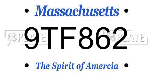 9TF862 Massachusetts License Plate
