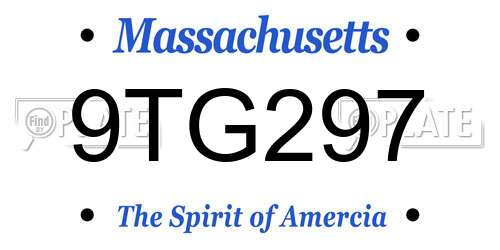 9TG297 Massachusetts License Plate
