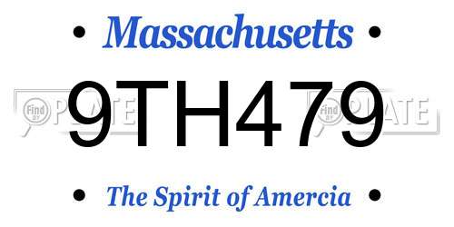 9TH479 Massachusetts License Plate