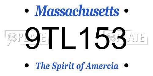 9TL153 Massachusetts License Plate