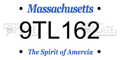 9TL162 Massachusetts License Plate