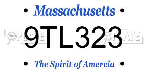 9TL323 Massachusetts License Plate