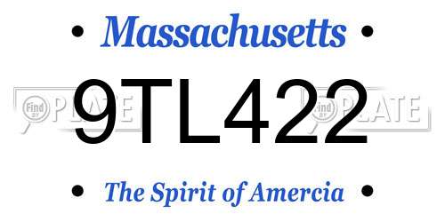 9TL422 Massachusetts License Plate