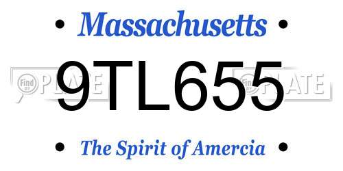 9TL655 Massachusetts License Plate