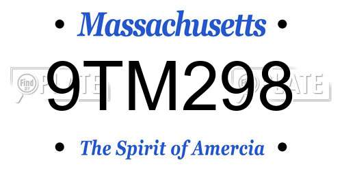 9TM298 Massachusetts License Plate