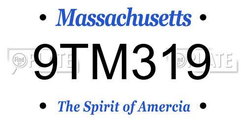 9TM319 Massachusetts License Plate