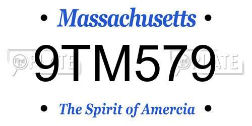 9TM579 Massachusetts License Plate