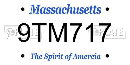 9TM717 Massachusetts License Plate