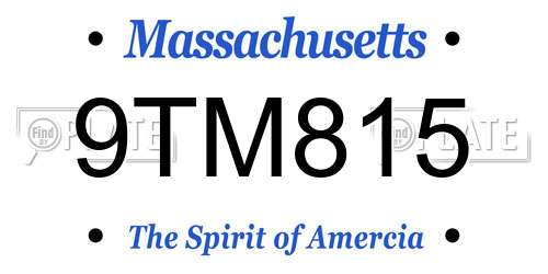 9TM815 Massachusetts License Plate