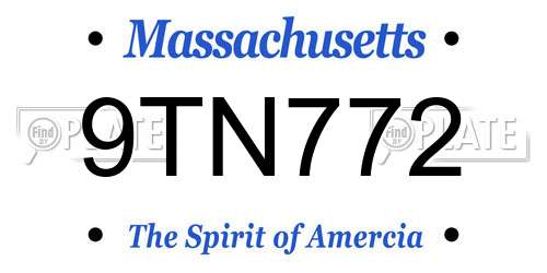 9TN772 Massachusetts License Plate